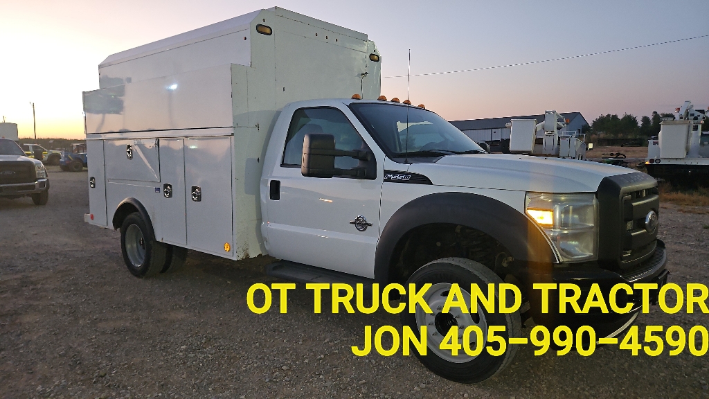 2012 Ford F-550 Enclosed Service Body Truck 6.7L Diesel like KUV Bodies Small Crane in Bed