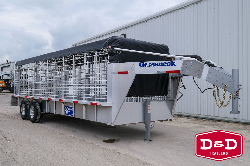 2026 Gooseneck 24 Ft Aluminum Stock Trailer With Canvas Top