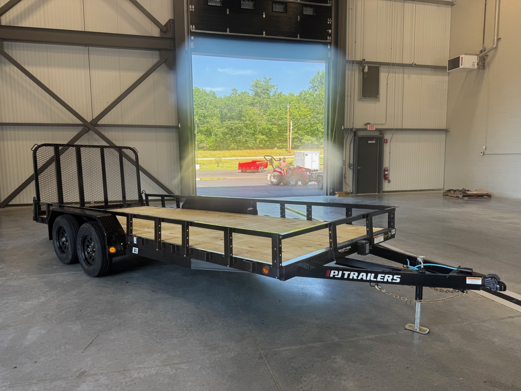 2027 PJ 7x18 Powder Coated 7K Landscape Trailer w/ReadyRai