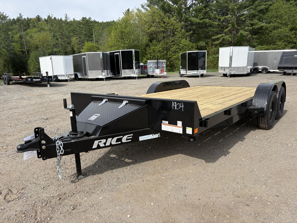 2026 Rice 7X16 7K Powder Coated Car Hauler W/Spare Mount,D-R