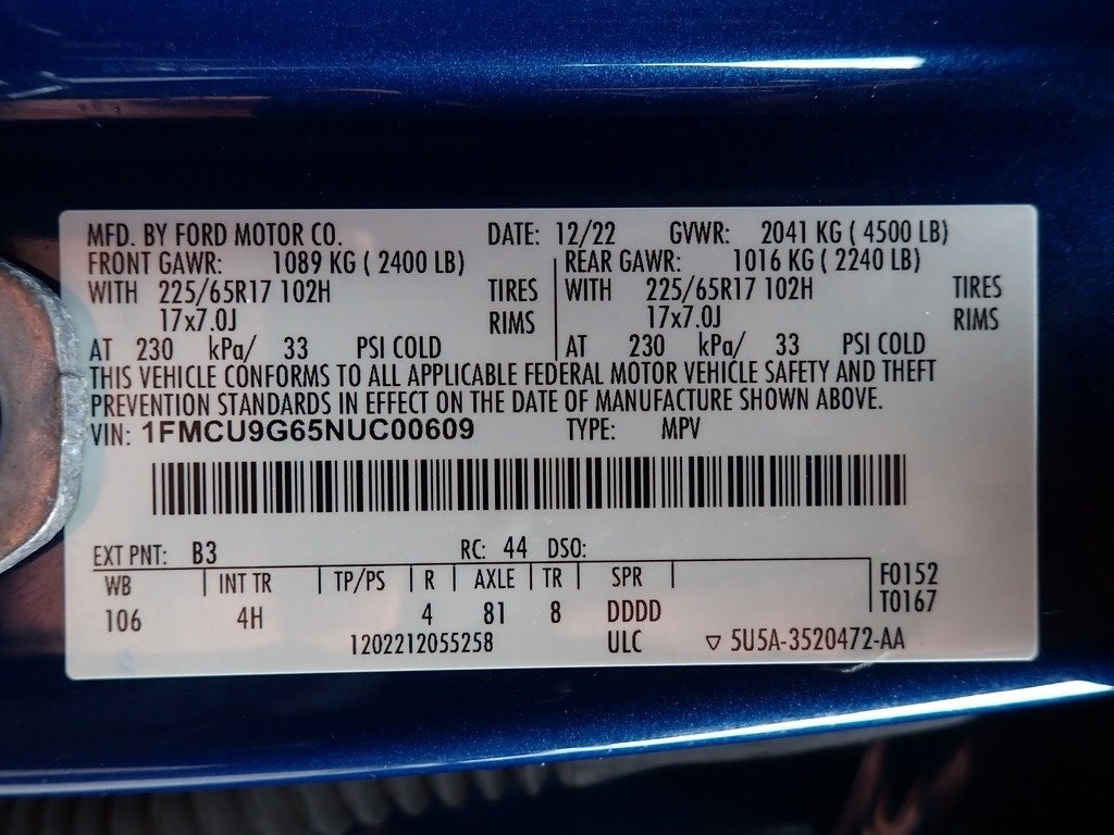 2022 Ford Escape SE Atlas Blue at Premiere Auto Sales