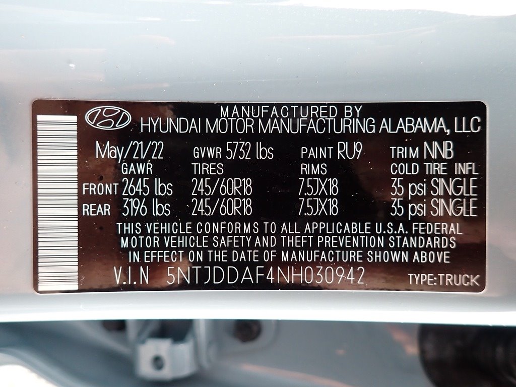 2022 Hyundai SANTA CRUZ SEL Premium Blue Stone at Braxton Motor Co