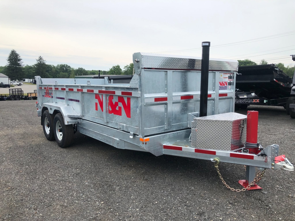 2026 N&N 7X16 15K Galvanized Dump Trailer W/ Spare Tire Mou