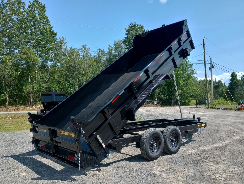 2026 Griffin 7X16 14K Powder Coated Dump Trailer W/Ramps, 2-Way