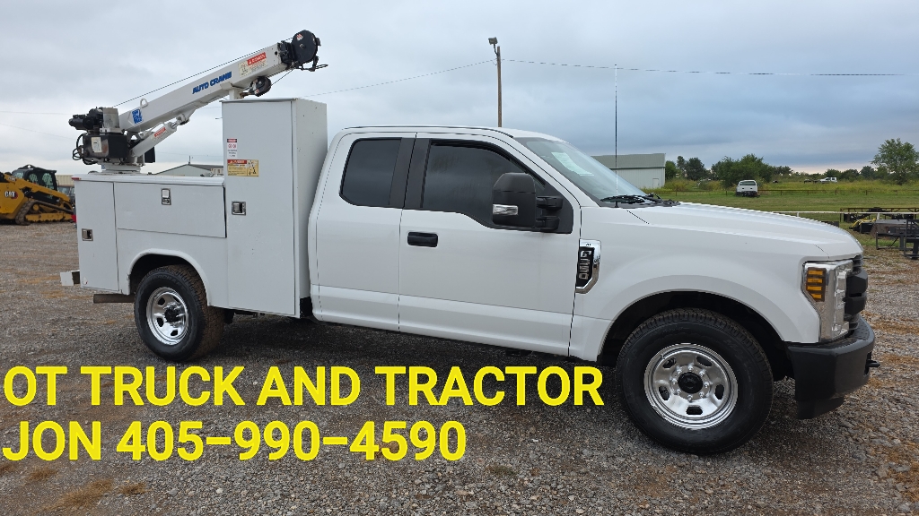 2019 Ford F-350 3200lb Crane 9ft Mechanics Service Utility Bed Truck 6.2L Gas Extended Cab
