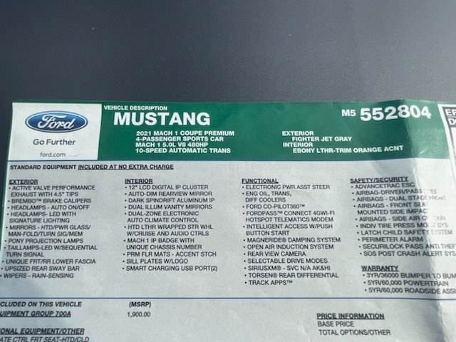 2021 Ford Mustang Mach 1 photo