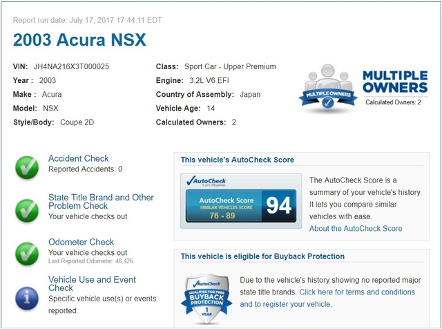 2003 Acura NSX photo