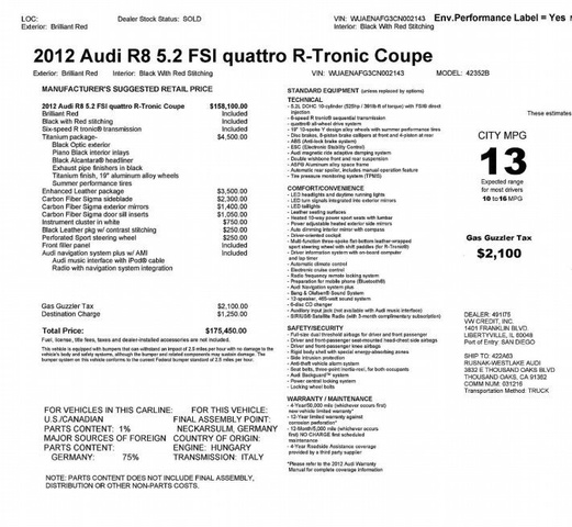 2012 Audi R8 5.2 quattro photo