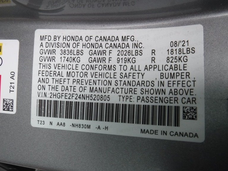 2022 Honda Civic LX 4dr Sedan photo