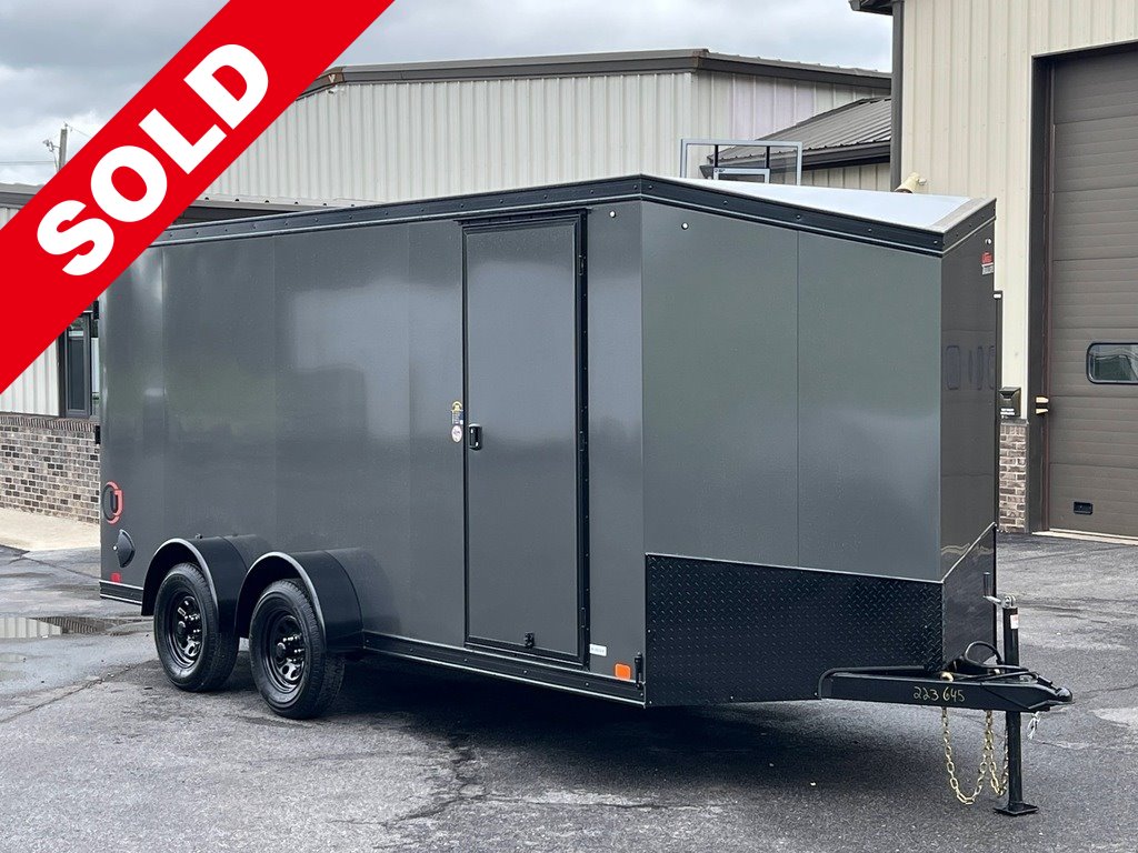 7' X 16' United UJ-S V-Nose Ramp Door Enclosed Cargo Trailer