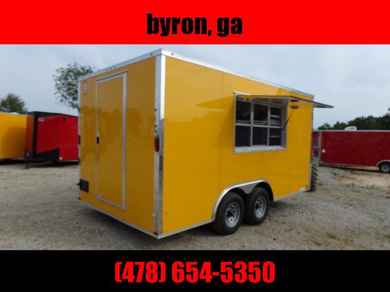 8.5x16 enclosed cargo 3x6 glass and sceen 3 Bay Sink Concession Vending Concession Trailer