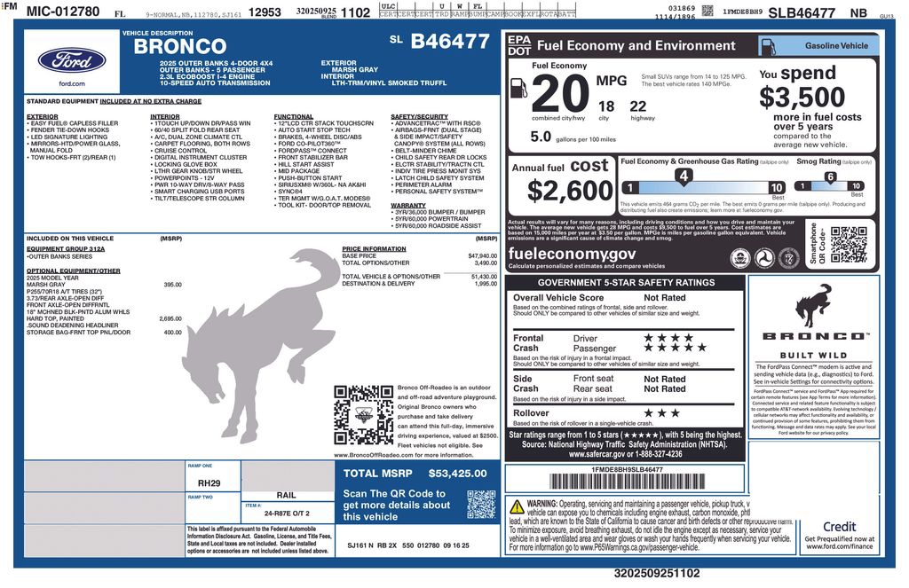 2025 Ford Bronco Outer Banks 312A