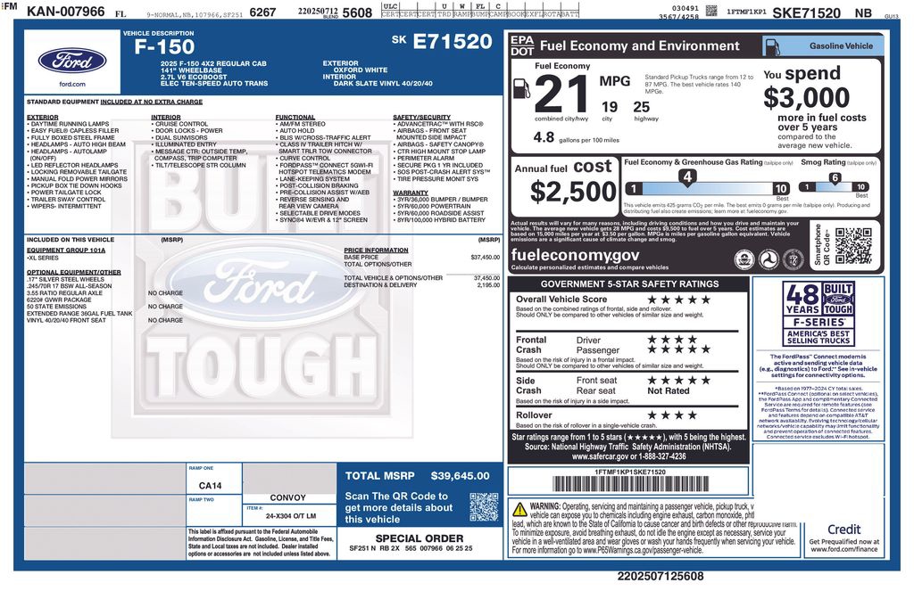 2025 Ford F-150 XL Fleet