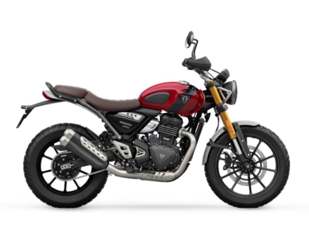 2025 Triumph Scrambler 400 X Carnival Red Phantom Black Single-Cylinder 398.15
