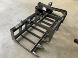 72" Compact Tractor Single Cylinder Root Grapple - Skid Steer Mount