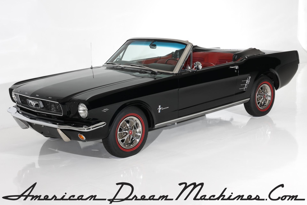 1966 Ford Mustang Raven Black, 289FI Auto AC, PDB Convertible